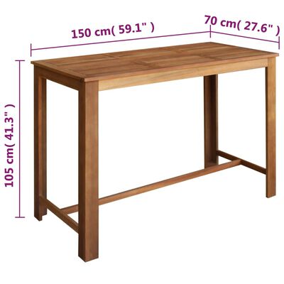 vidaXL bāra galda un krēslu komplekts, 7 gab., akācijas masīvkoks