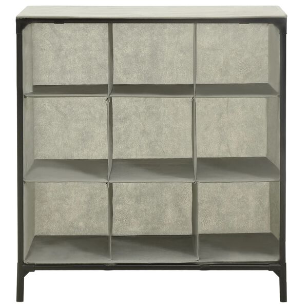 vidaXL apavu plaukts, 57x36x61 cm, neausts audums un tērauds, pelēks