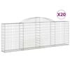 vidaXL arkveida gabiona grozi, 20gb., 300x30x100/120cm, cinkota dzelzs