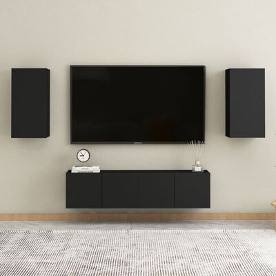 vidaXL TV skapītis, 30,5x30x60 cm, melns, skaidu plāksne