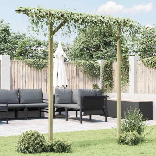 vidaXL dārza pergola, 205x40x203 cm, koks
