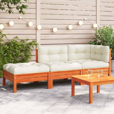 vidaXL 2-vietīgs dārza dīvāns ar kājsoliņu un matračiem