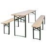 vidaXL saliekams alus galds ar 2 soliem, 220 cm, egles koks