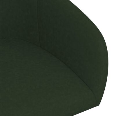 vidaXL grozāmi virtuves krēsli, 4 gab., tumši zaļš samts