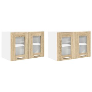 vidaXL Piekarams skapītis ar durvīm 2 pcs Sonoma ozols 60 x 31 x 40 cm