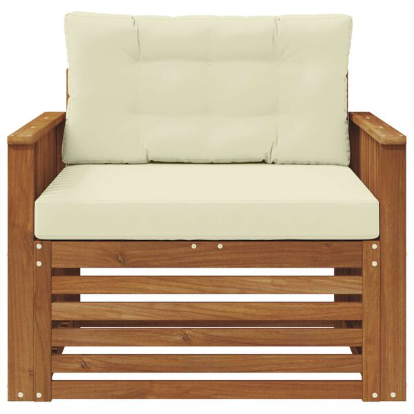 vidaXL Āra dīvānu komplekts Cieta akācijas koks un poliesters Dabiska