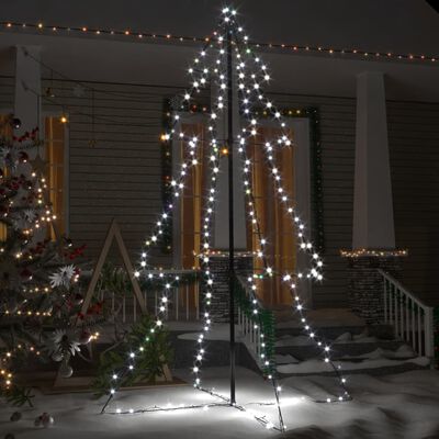 vidaXL Ziemassvētku egle, 240 LED, telpām, āra teritorijai, 118x180 cm
