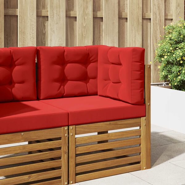 vidaXL Āra dīvāna spilvens 3 pcs Sarkana Poliesters