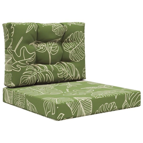 vidaXL Āra dīvāna spilvens 2 pcs Lapu dizains Poliesters