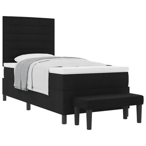 vidaXL Kastītes atsperu gulta Melna 100 x 200 cm audums
