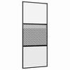 vidaXL Stikla durvis Izriezts raksts Melns 90 x 2 x 205 cm Alumīnijs