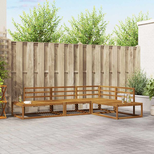 vidaXL Āra dīvānu komplekts 4 Gabals Dabiska Cietā akācijas koks