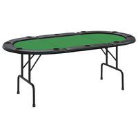 vidaXL pokera galds 10 personām, saliekams, zaļš, 206x106x75 cm
