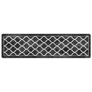 vidaXL paklājs, 80x300 cm, mazgājams, neslīdo&scaron;s, melna un balta