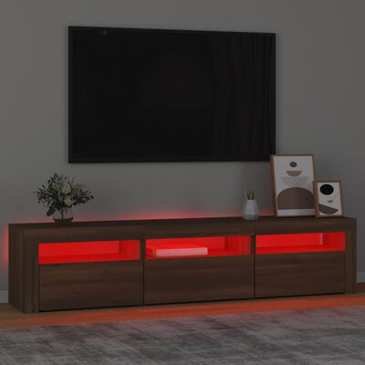 vidaXL TV skapītis ar LED apgaismojumu, ozolkoka krāsa, 180x35x40 cm