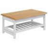 VidaXL Kafijas galdiņ&scaron; EKAI Balts 100 x 60 x 45,5 cm Priedes masīvkoks