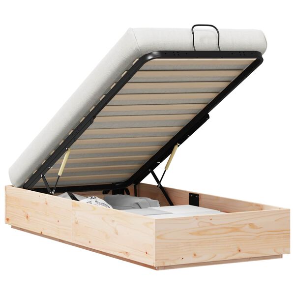 vidaXL Otomāna gultas rāmis Dabiska 80 x 200 cm Masīvs priedes koks