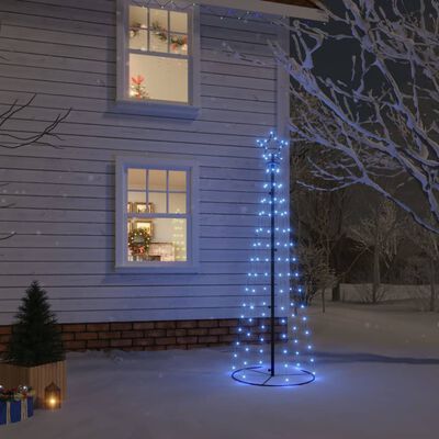 vidaXL Ziemassvētku egle, 108 zilas LED lampiņas, 70x180 cm