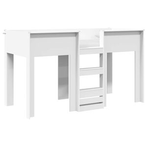 vidaXL Divguļamā gulta bērniem Balts 75 x 190 cm Inženierijas koks