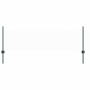vidaXL Se&scaron;stūra žogs ar stabu 10 x 0,5 m PVC pārklāts tērauds Zaļa