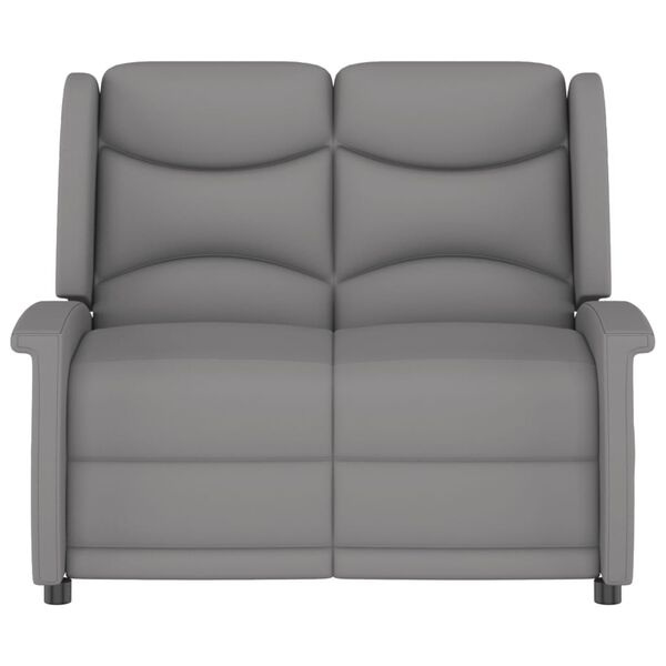 vidaXL divvietīgs masāžas krēsls, atgāžams, gaiši pelēks audums