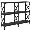 vidaXL Konsoles galds Melns ozolkoks 100 x 28 x 80,5 cm