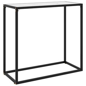 vidaXL konsoles galdiņ&scaron;, balts, 80x35x75 cm, rūdīts stikls