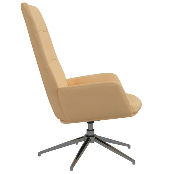 vidaXL atpūtas krēsls, krēmkrāsas mākslīgā zam&scaron;āda