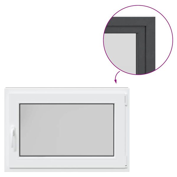 vidaXL pagraba logs "RISOR", 90x60 cm, verami un atgāžami, DIN, pa labi, antracīts