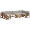 vidaXL Āra dīvānu komplekts ar spilvenu 11 pcs Dabīgs un gai&scaron;i pelēks