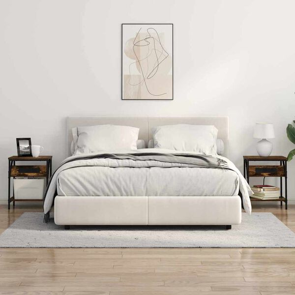 vidaXL Nakts skapītis Dūmaka ozols 38 x 30 x 48 cm Inženierijas koks