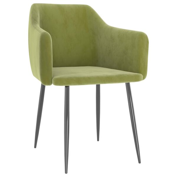 vidaXL virtuves krēsli, 2 gab., gaiši zaļš samts