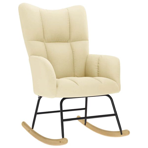 vidaXL šūpuļkrēsls, krēmkrāsas audums