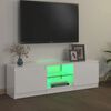 vidaXL TV skapītis ar LED lampiņām, spīdīgi balts, 120x30x36 cm