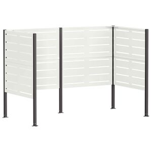 vidaXL Atkritumu tvertņu ekrāns 167 x 85 x 113 cm Tērauds Balts