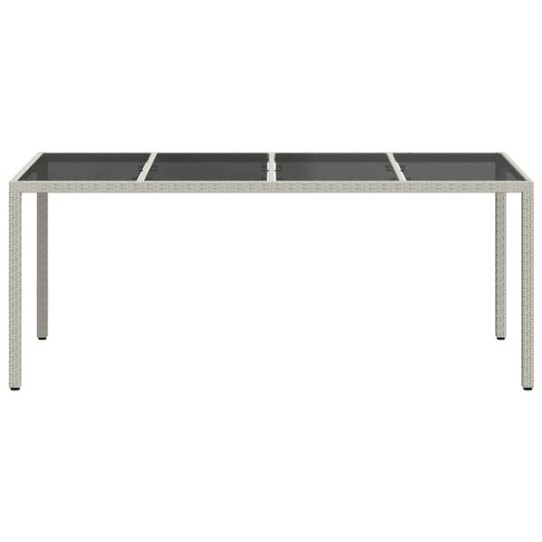 vidaXL Dārza ēdamais galds Balts 190 x 90 x 75 cm Poliūtu rotangpalma