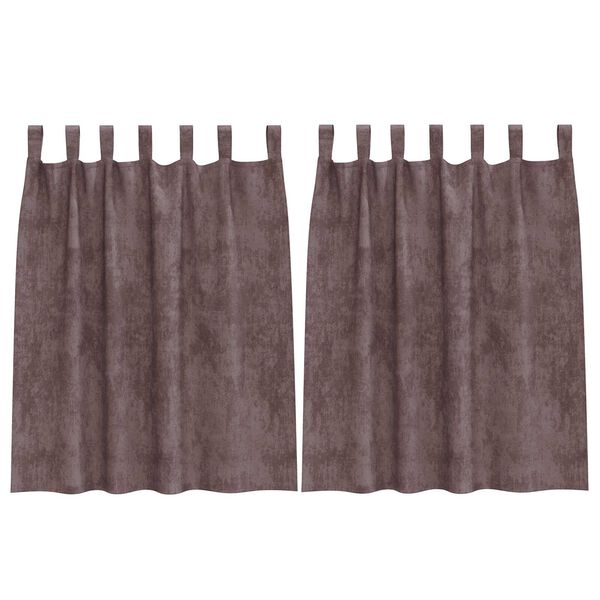 vidaXL Samta aizkari ar aizkariem 2 pcs Brūna 140 x 140 cm Samts