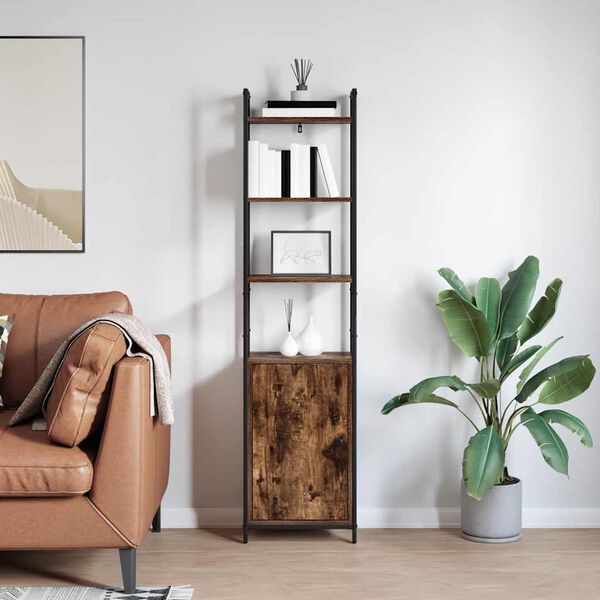 vidaXL Grāmatplaukts Dūmaka ozols 40 x 24 x 161 cm Inženierijas koks