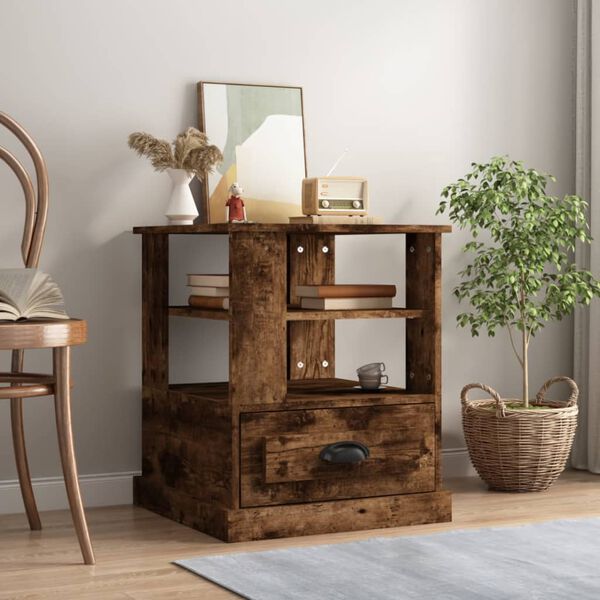 vidaXL galdiņ&scaron;, ozolkoka krāsa, 50x50x60 cm, inženierijas koks