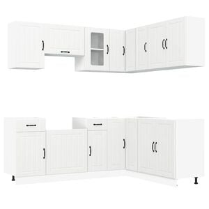 vidaXL 11-daļīgs virtuves skapītis komplekts, Kalmar, balts