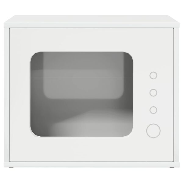 vidaXL Kaķu māja Spīdīga Balta 51 x 30 x 42,5 cm Inženierijas koks