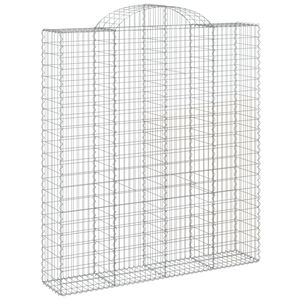 vidaXL arkveida gabiona grozs, 200x50x220/240 cm, cinkota dzelzs