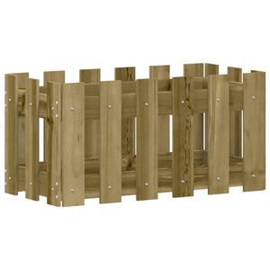 vidaXL dārza puķu kaste, žoga dizains, 60x30x30 cm, impregnēta priede