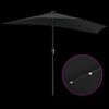 vidaXL Dārza parasols Melna 294 x 150 x 224 cm Poliesters un tērauds