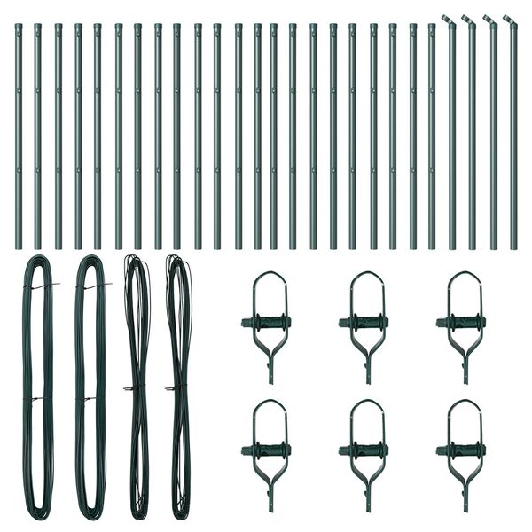 vidaXL Žoga āķis Cits 26 pcs Zaļa 3,2 x 3,2 x 80 cm Tērauds