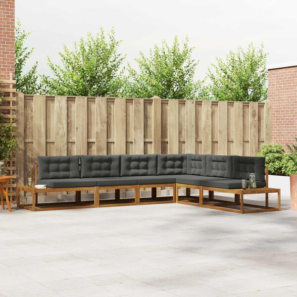 vidaXL Āra dīvānu komplekts 6 Gabals Dabisks un antracīts