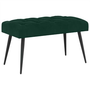 vidaXL Sols ar pogām Tum&scaron;i zaļ&scaron; 80 x 40 x 46 cm Samts
