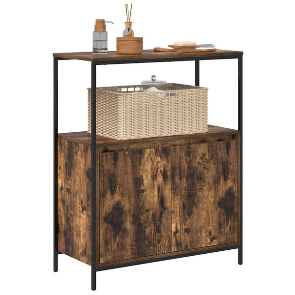 vidaXL vannas istabas skapis ar plauktiem kūpināts ozols 76,5x35x95 cm