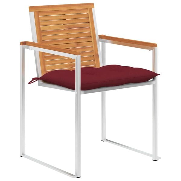 vidaXL dārza krēsli ar matračiem, 8 gab., akācijas masīvkoks