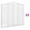 vidaXL arkveida gabiona grozi, 3 gb., 200x30x180/200cm, cinkota dzelzs